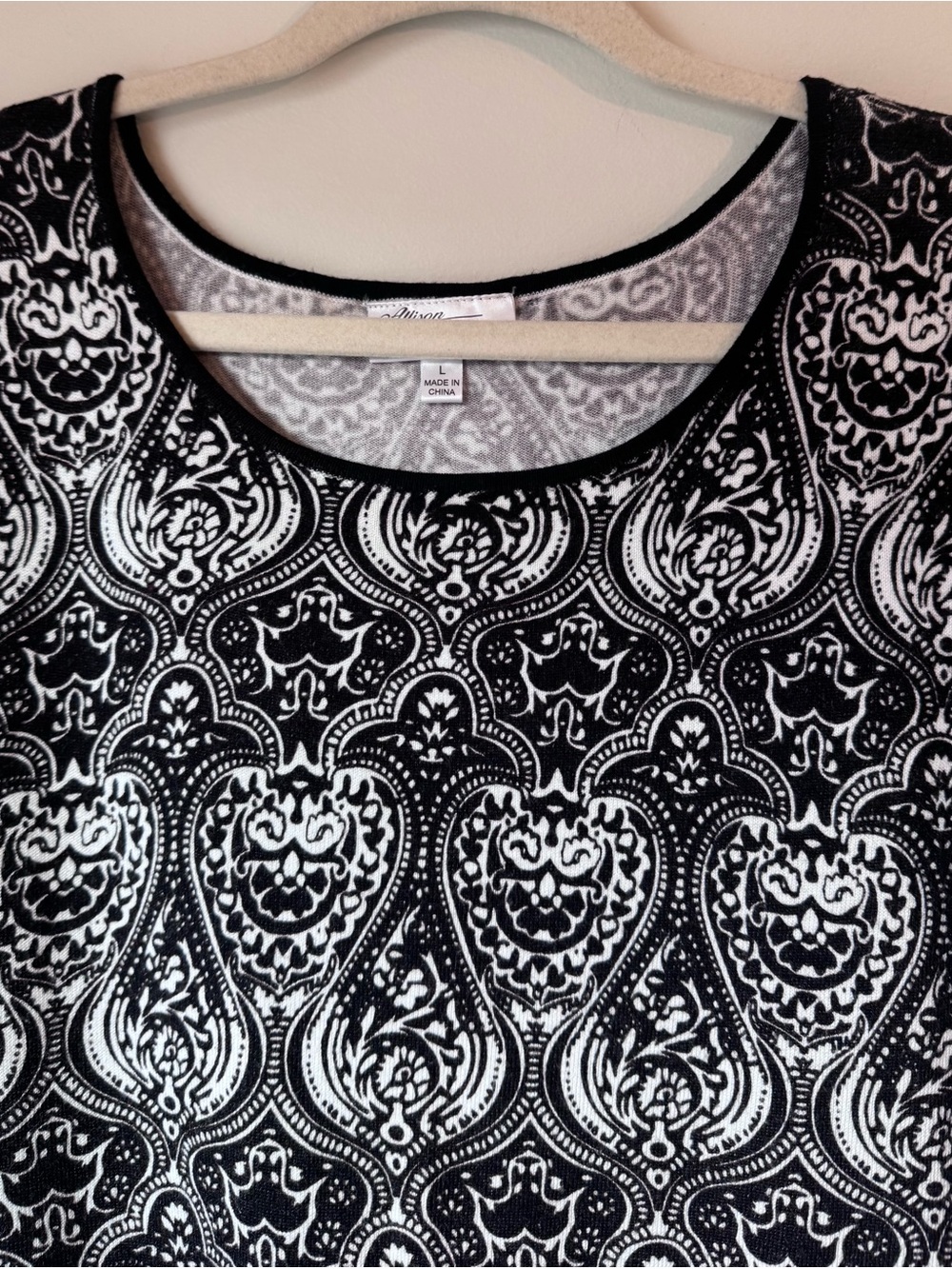 Allison Brittney Black and White Empire Waist Midi Dress - Picture 3 of 7